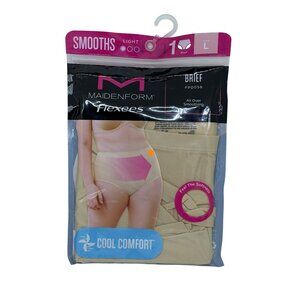 NWT Maidenform Flexees Brief FP0058 Large Nude Light Smoothing Cool Comfort